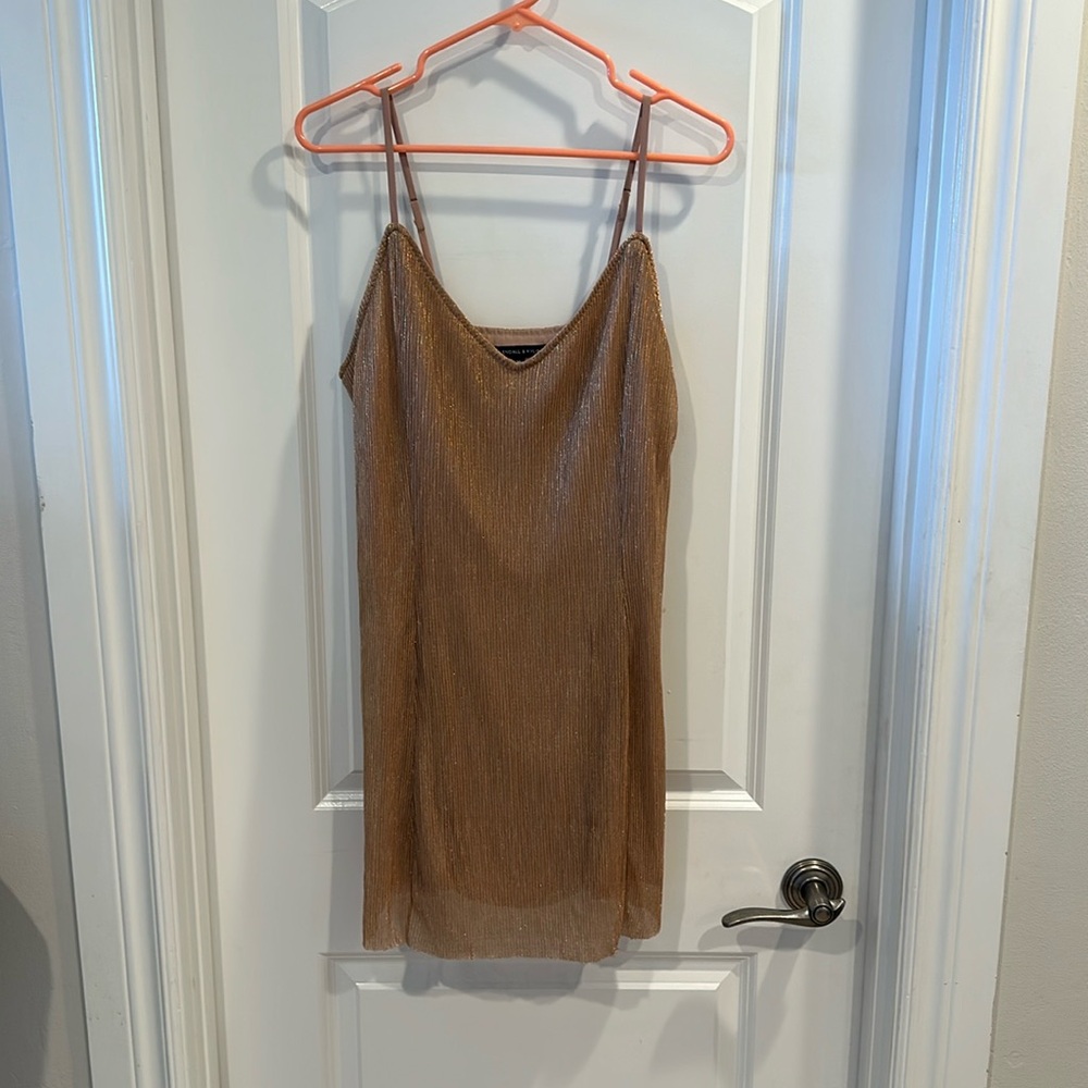 ✨Gold Shimmer Kendall & Kylie Mini Dress✨